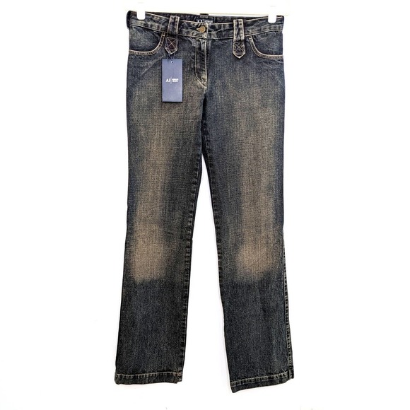 Armani Jeans Denim - New Armani Jeans Womens 8 Straight Leg Indigo 003 Series Dark Wash Tall